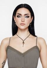 Genesta Skull Key Earrings