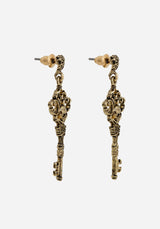 Genesta Skull Key Earrings