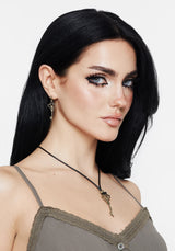 Genesta Skull Key Earrings