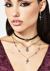 Shark Tooth Black Pearl Layered Necklace