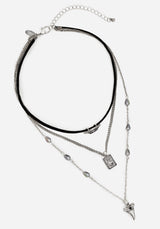 Shark Tooth Black Pearl Layered Necklace