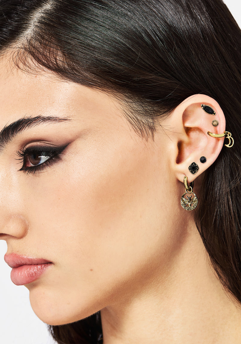 Ciela Moon Moth Earring Set