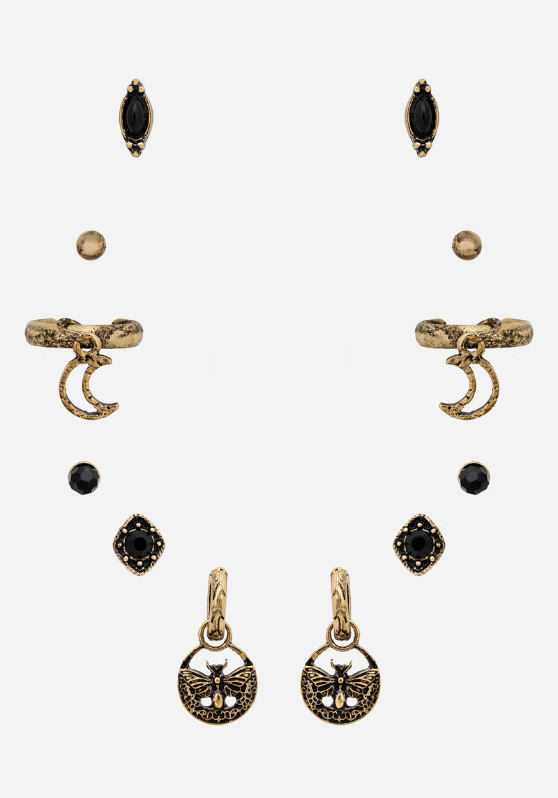 Ciela Moon Moth Earring Set