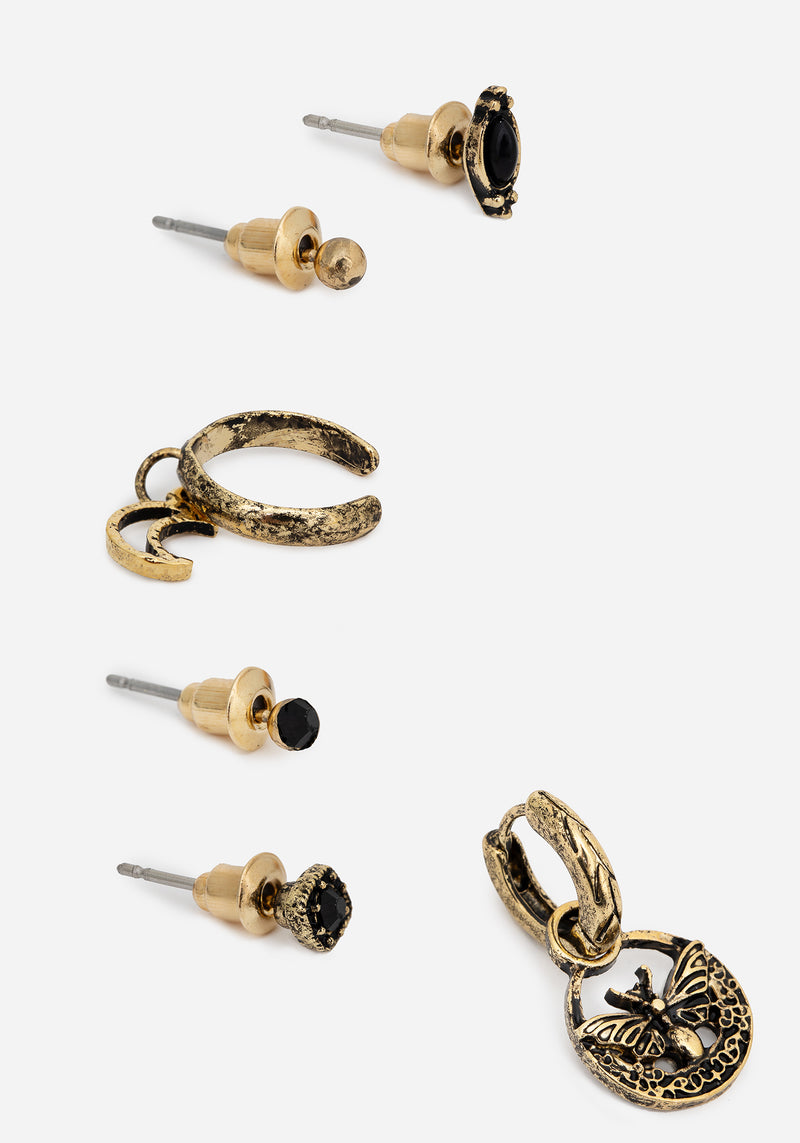 Ciela Moon Moth Earring Set