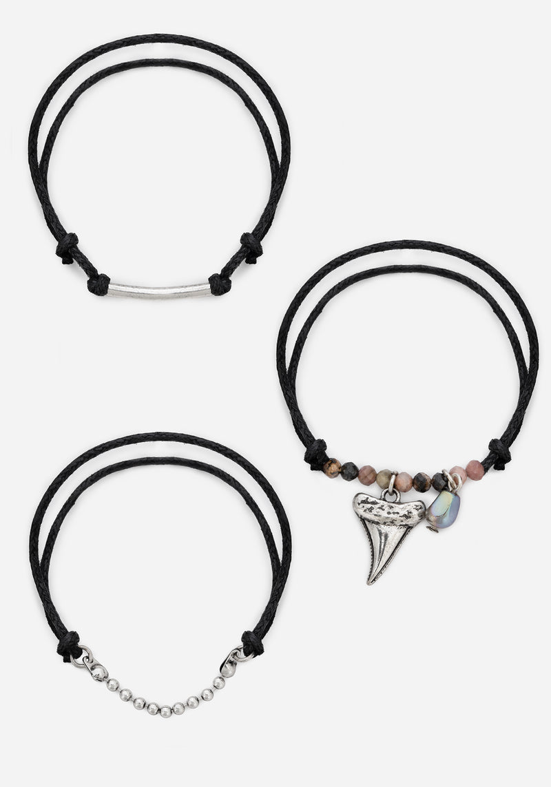 Shark Tooth Rope Bracelet Set