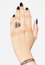 Shark Tooth Black Pearl Layered Ring Set