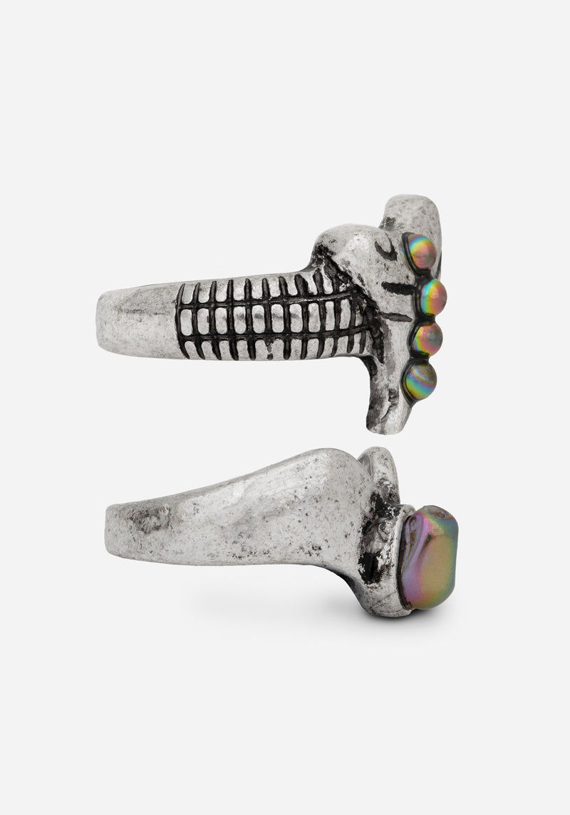 Shark Tooth Black Pearl Layered Ring Set