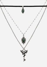 Petra Dragon Key Layered Necklace