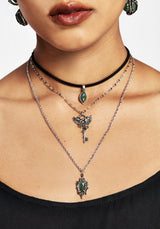 Petra Dragon Key Layered Necklace