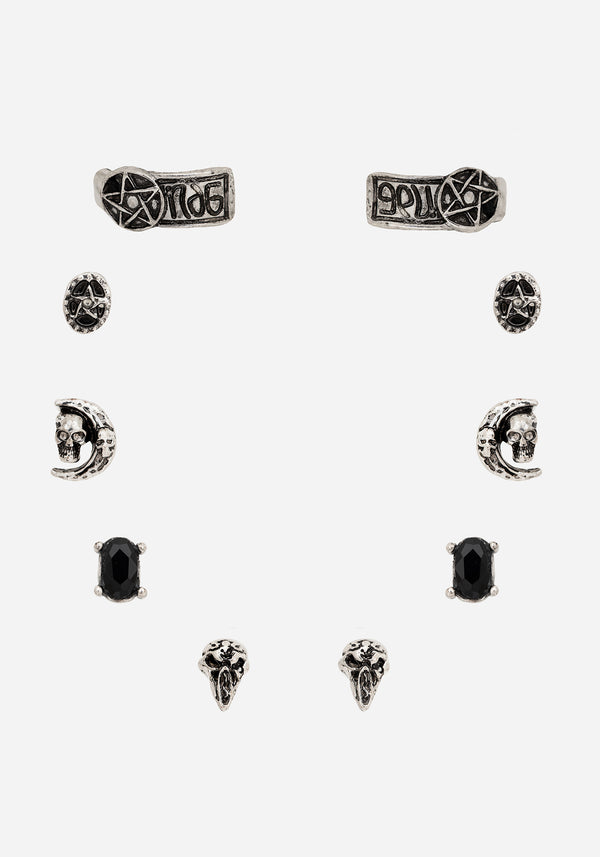 Moira Skull Stud Earrings Set