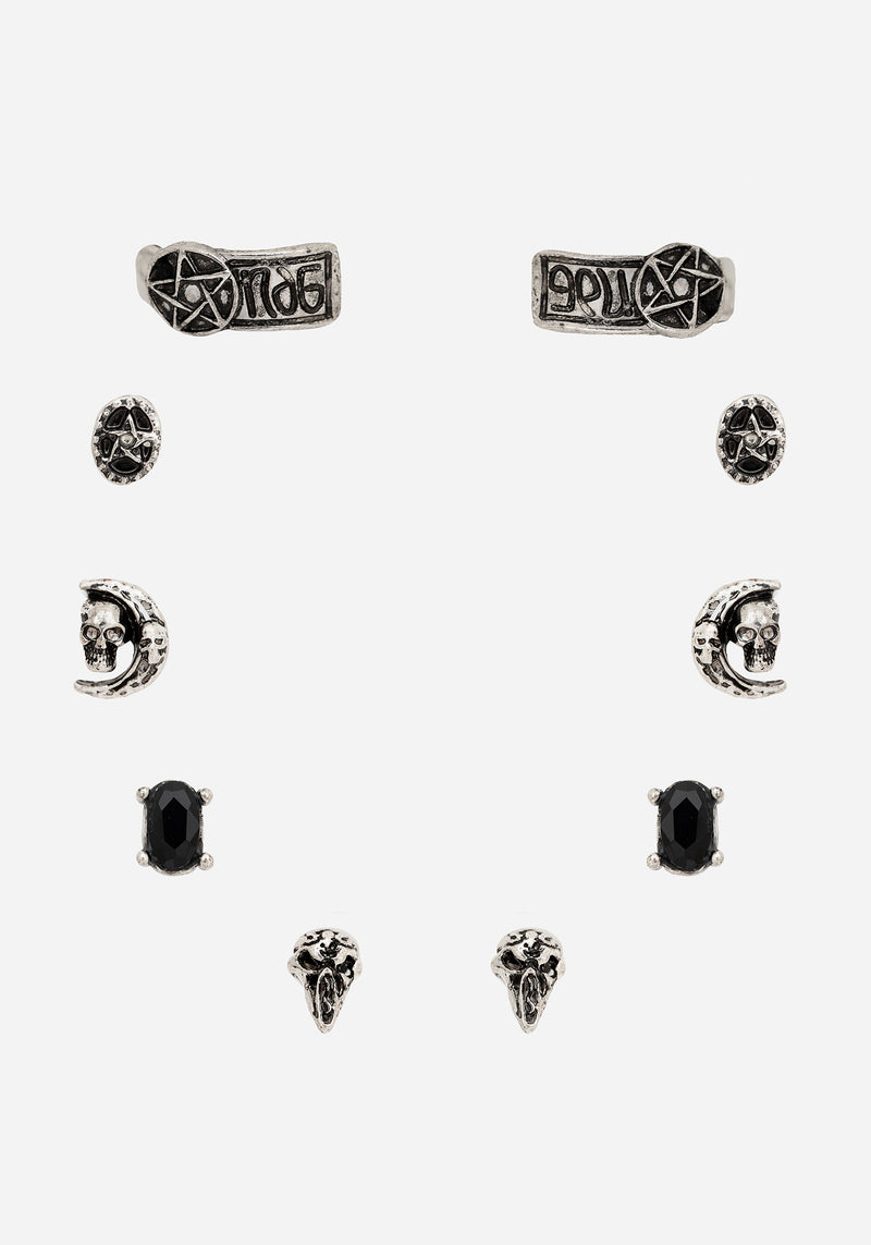 Moira Skull Stud Earrings Set