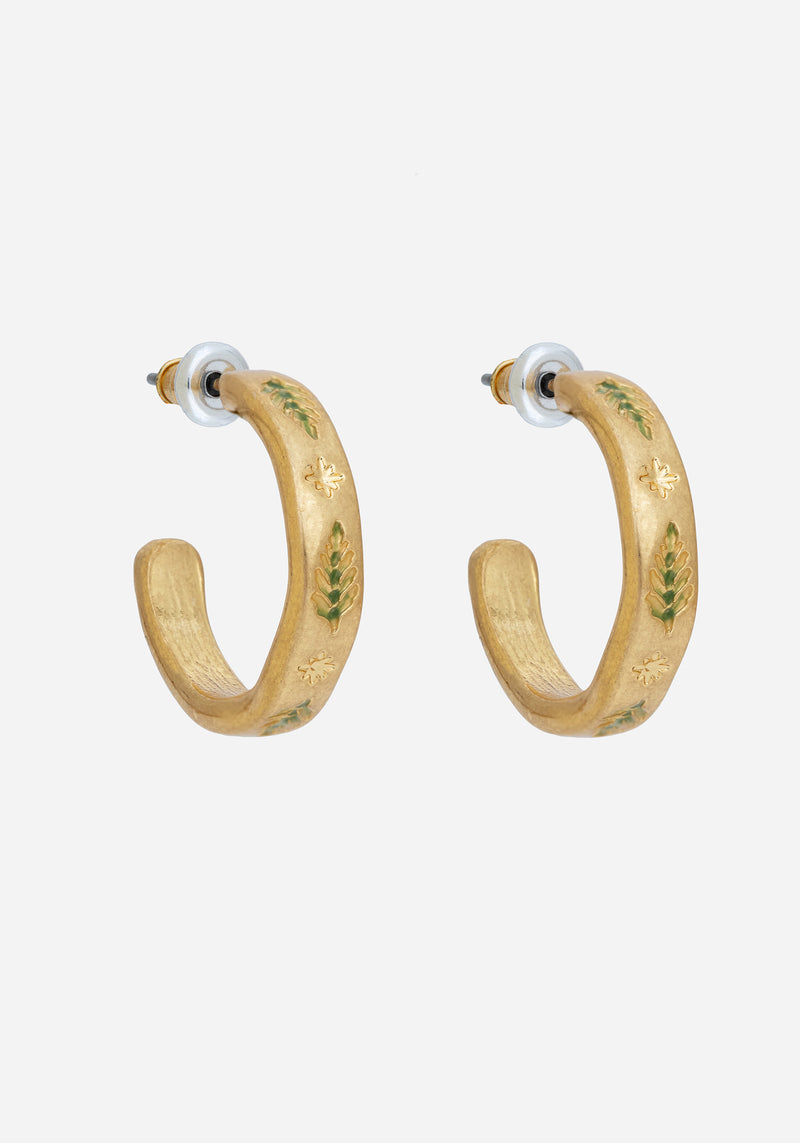 Alderwood Fern Hoop Earrings