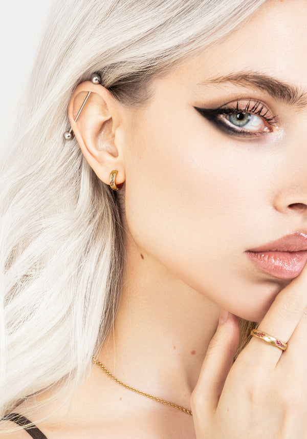 Hermia Foxglove Hoop Earrings