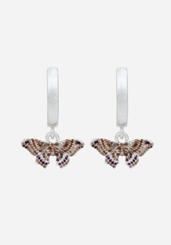Cyrus Moth Charm Hoop Earrings