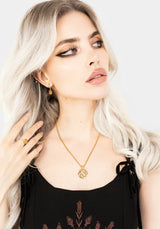 Naja Snake Charm Hoop Earrings