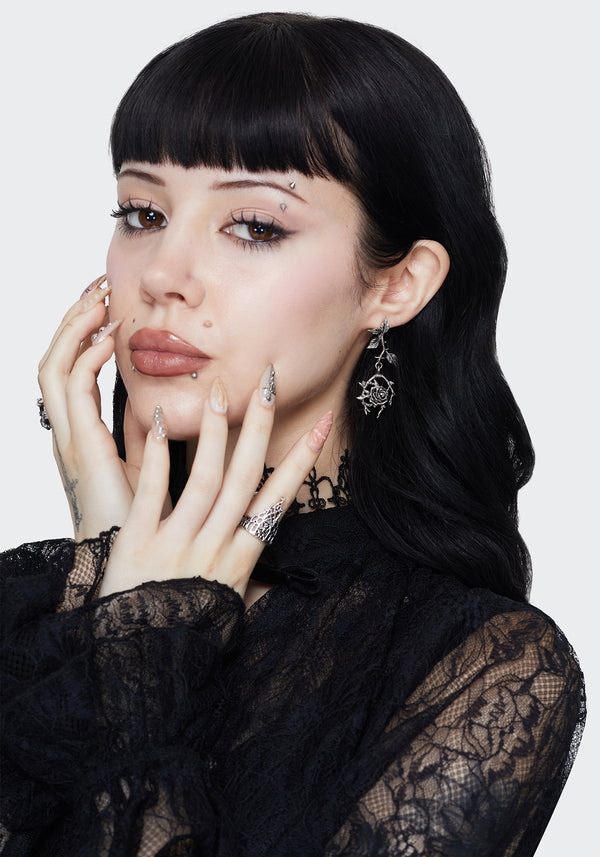 Rosethorn Widow Drop Earrings