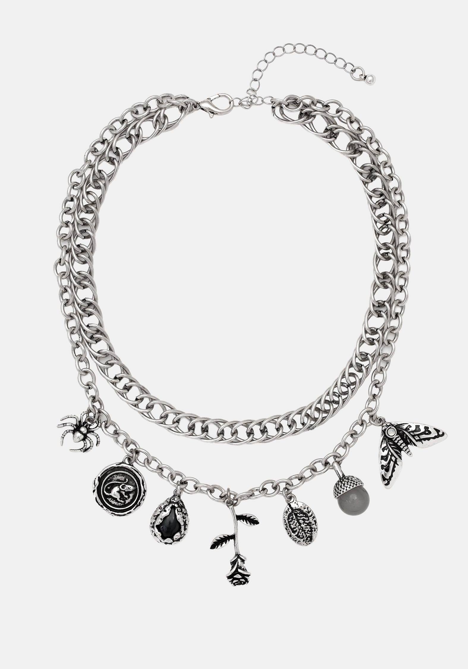 Draven Rat & Spider Charm Necklace