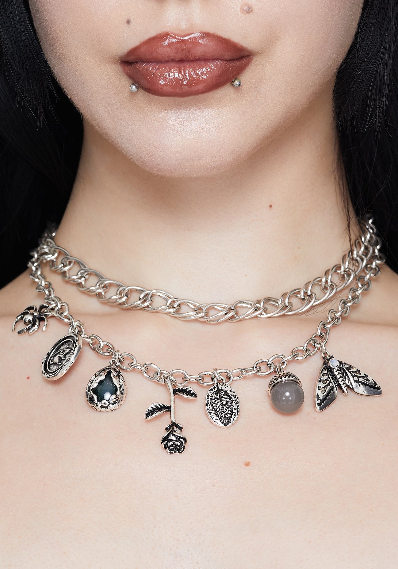 Draven Rat & Spider Charm Necklace