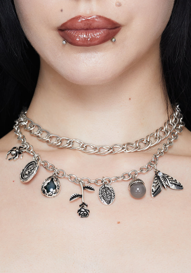 Draven Rat & Spider Charm Necklace