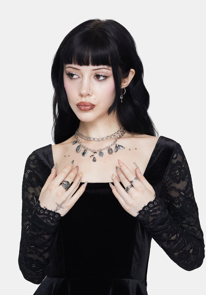 Draven Rat & Spider Charm Necklace