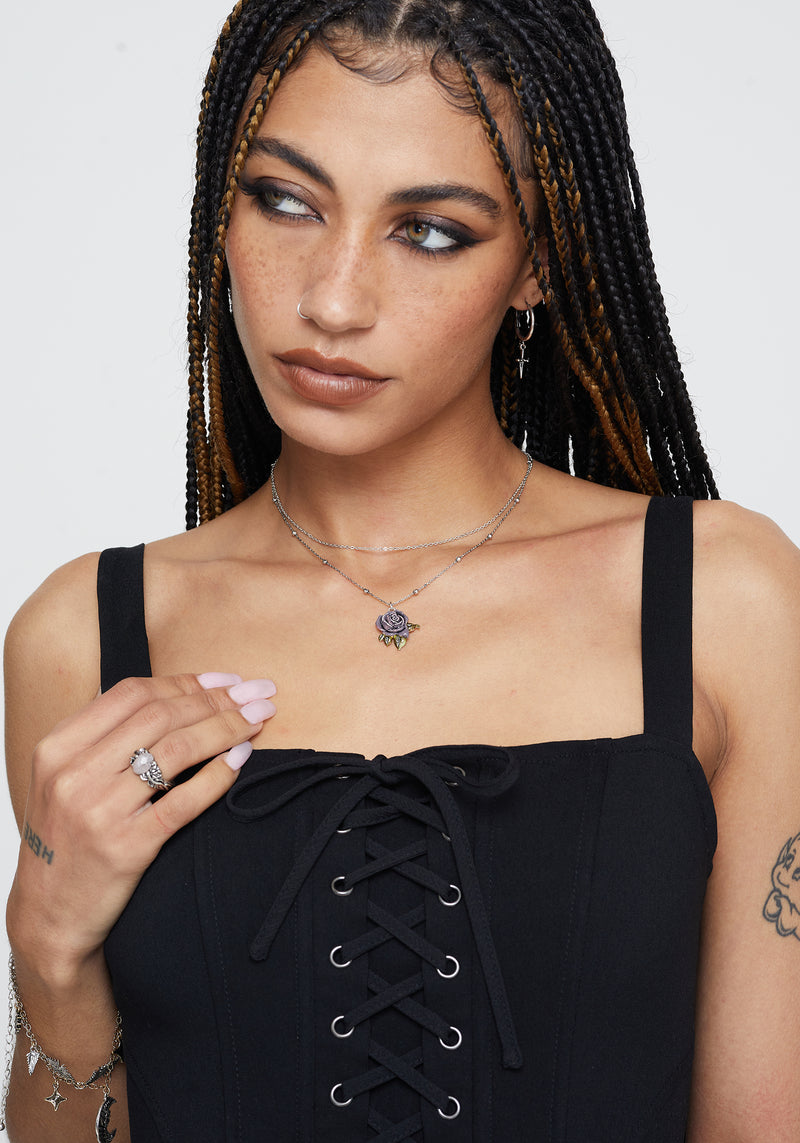 Rosea Rose Charm Necklace