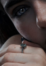 Ardour Sterling Silver Moss Agate Ring