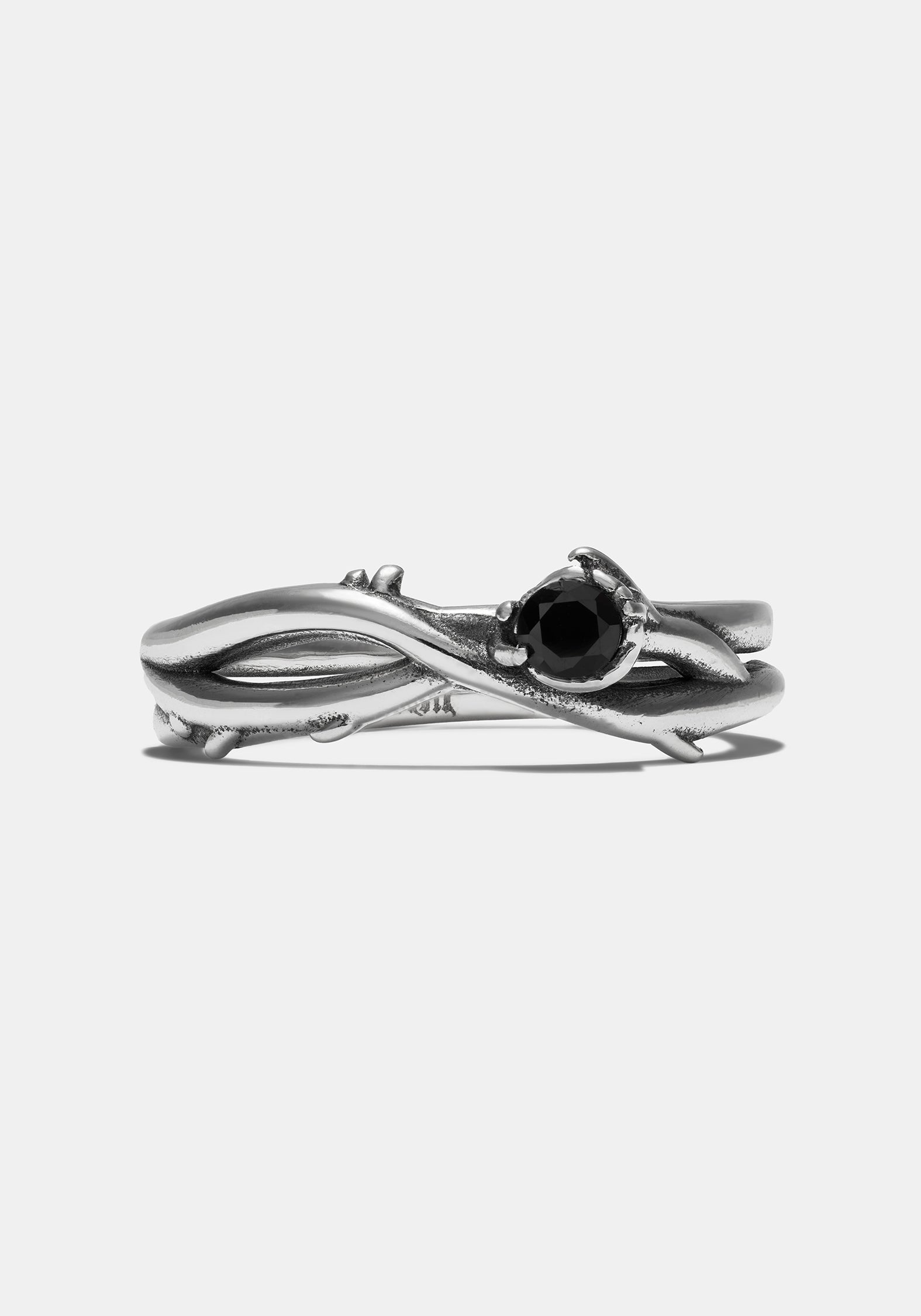 Rosethorn Sterling Silver Black Spinel Band - 4.5mm