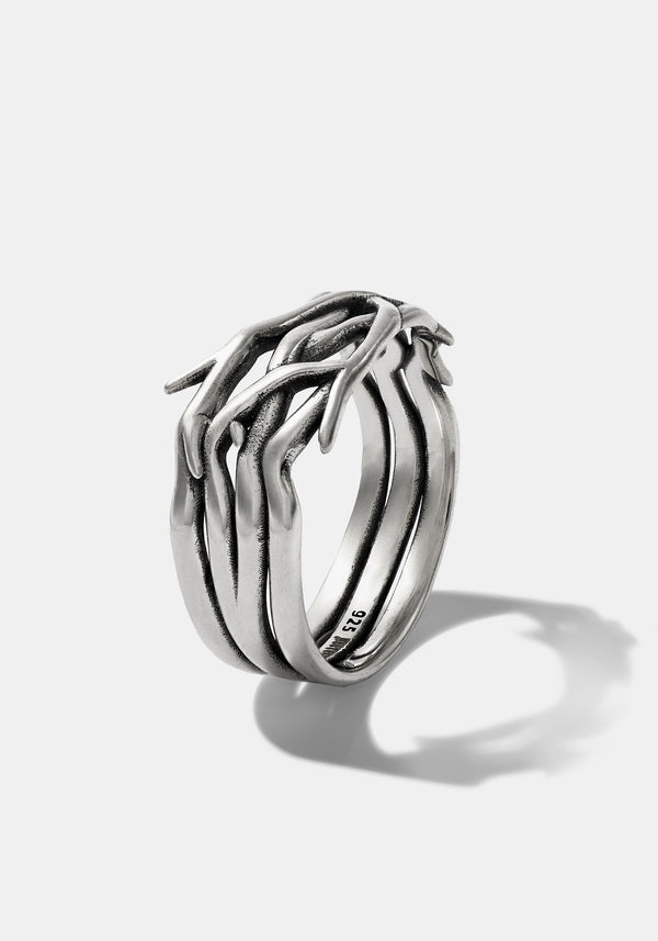Rosethorn Sterling Silver Band - 9mm