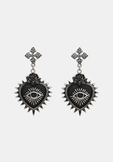 Amada Prickle Sacred Heart Drop Earrings