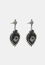 Amada Prickle Sacred Heart Drop Earrings