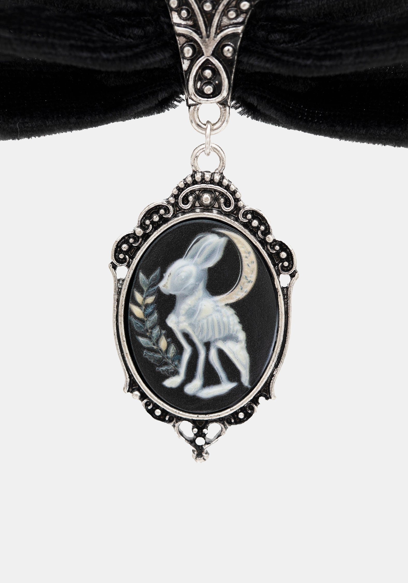 Malia Rabbit Skeleton Velvet Choker