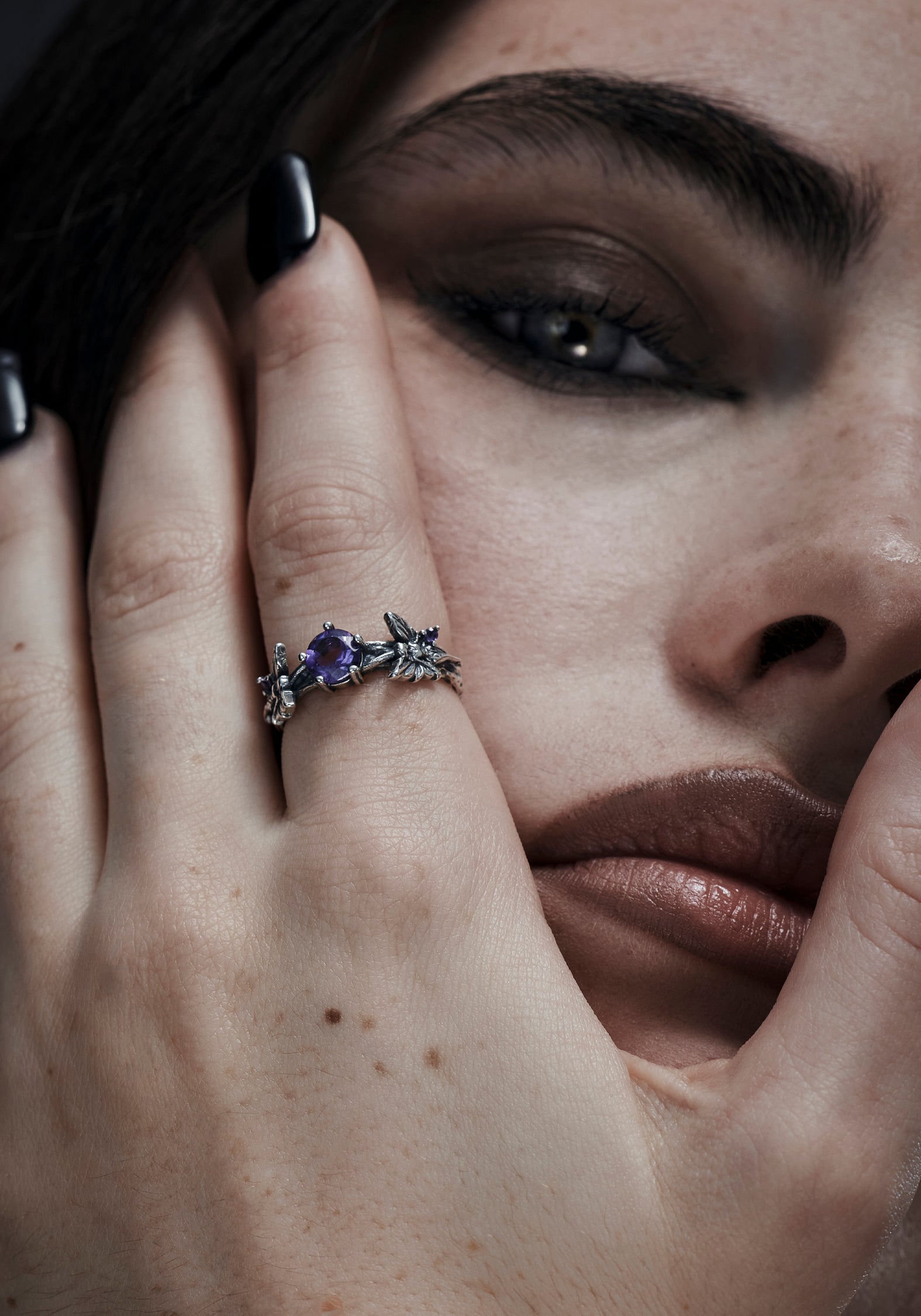 Maypole Sterling Silver Amethyst Fairy Ring