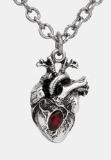 Corium and Anatomical Chain Layered Heart Necklace