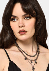 Corium and Anatomical Chain Layered Heart Necklace