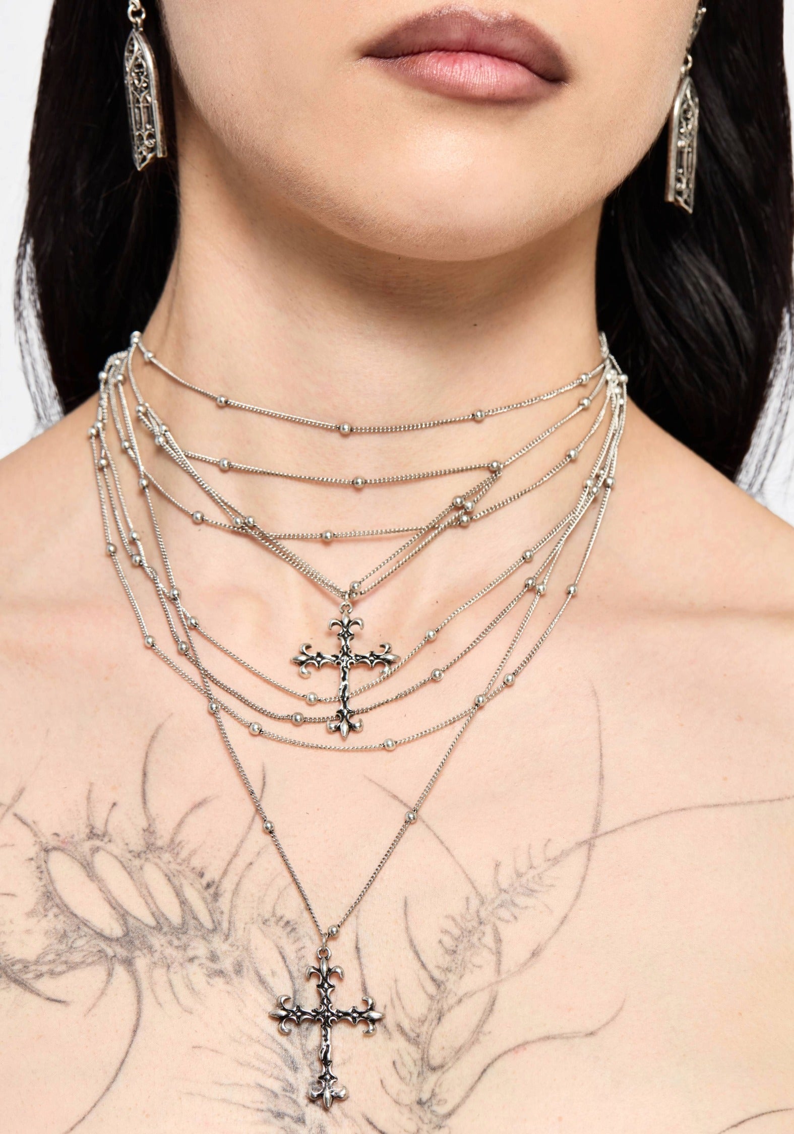 Chryx Layered Cross Necklace