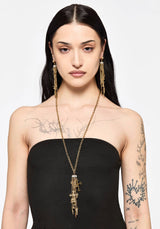 Flaren Charm Drop Necklace - Gold