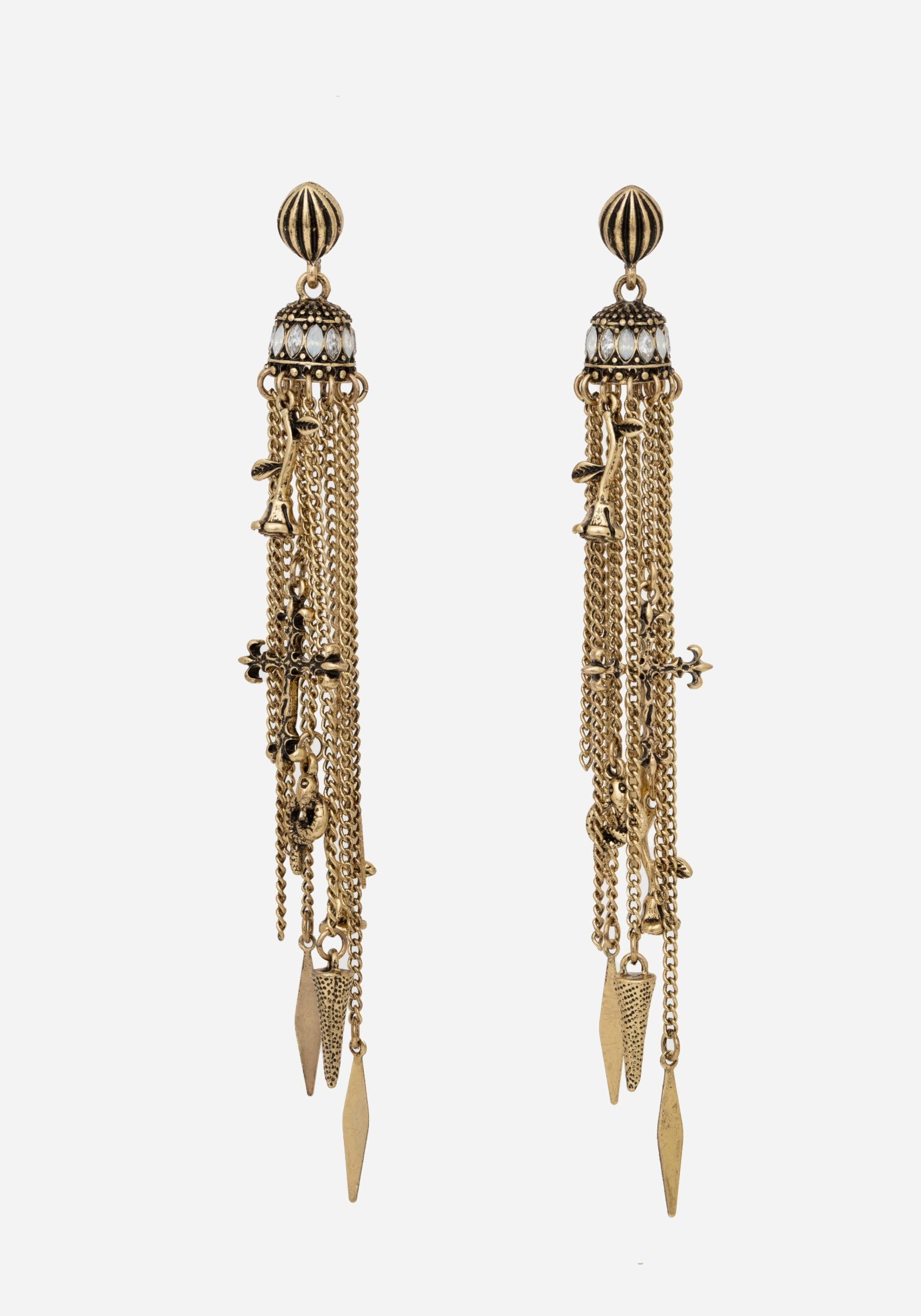 Flaren Charm Drop Earrings - Gold