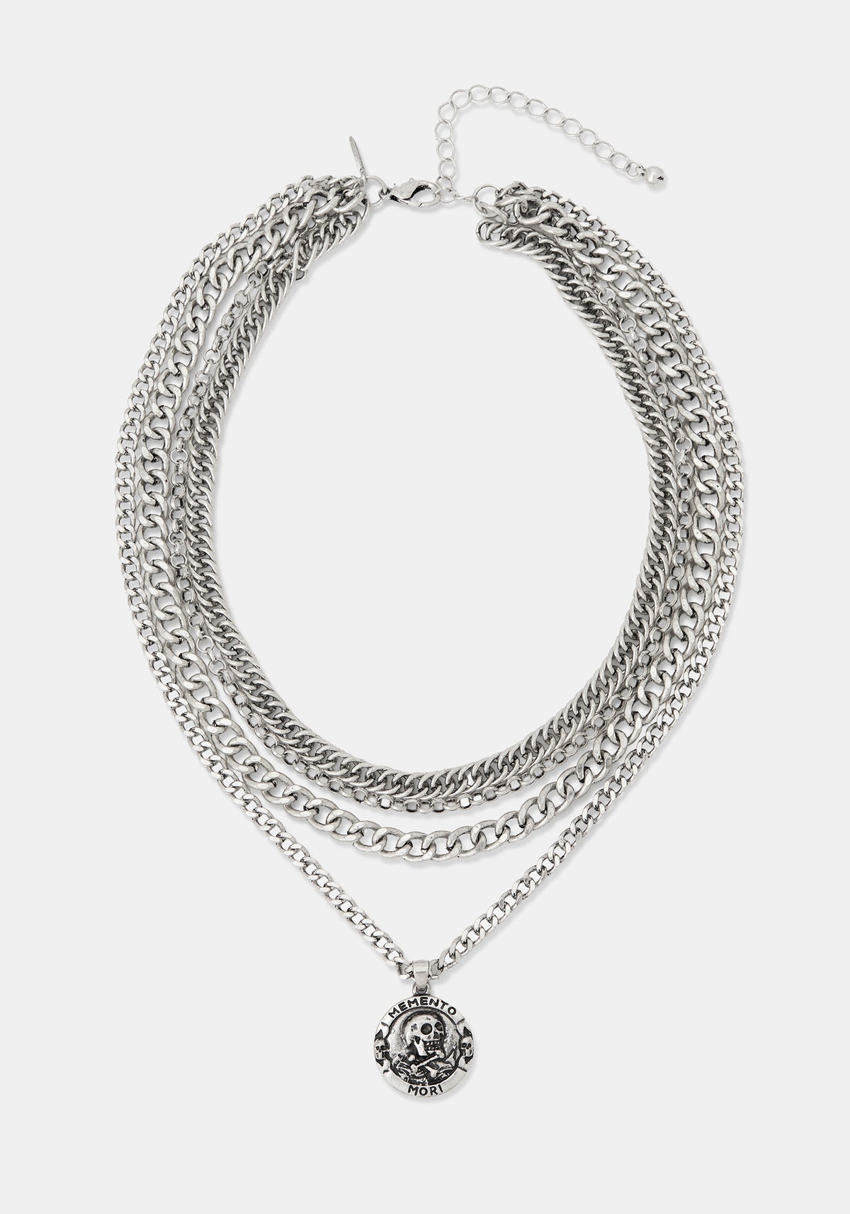 Memento Mori Layered Chain Necklace