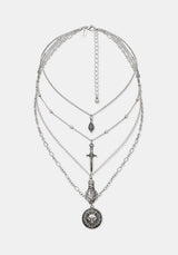 Disturbia x The Witcher Layered Wolf Dagger Necklace