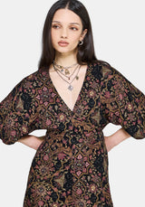 Mythos Print Kimono Sleeve Playsuit