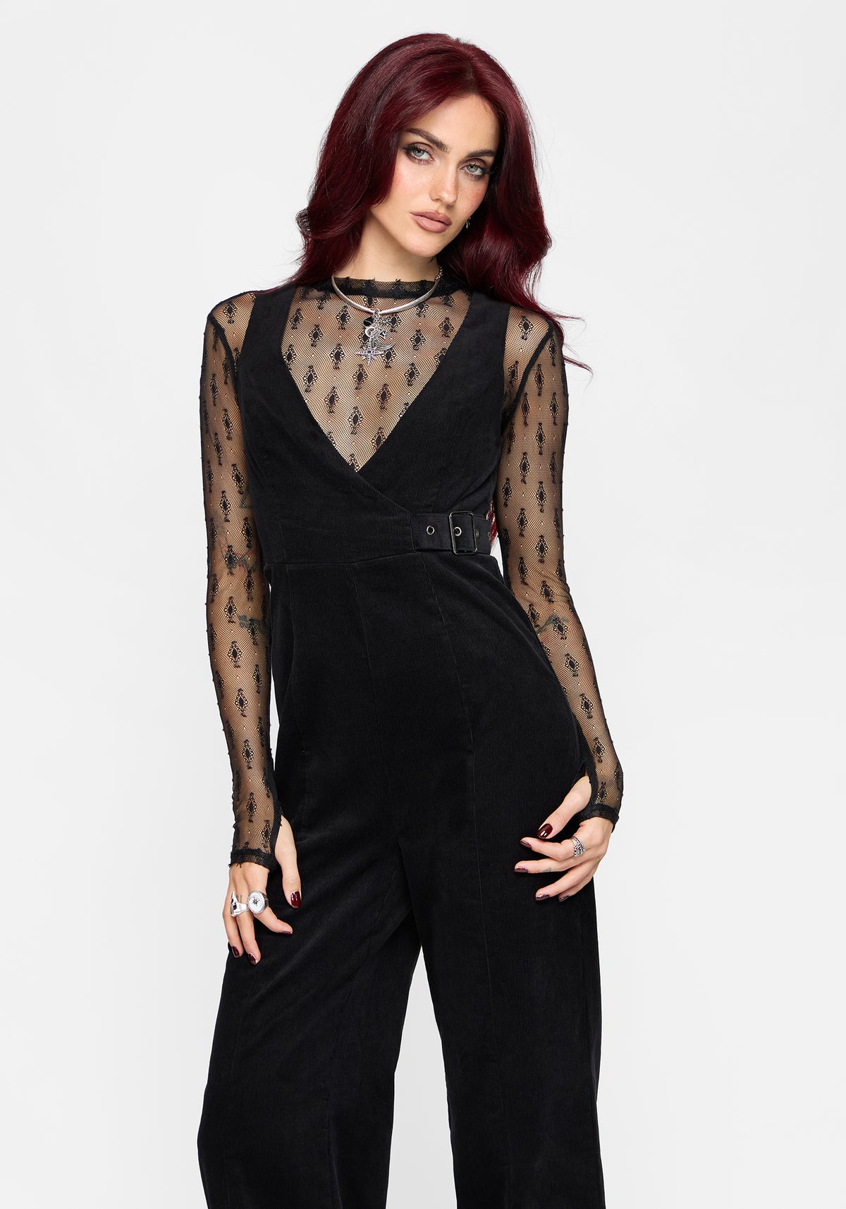Rasque Buckle Fixed Wrap Wide Leg Jumpsuit