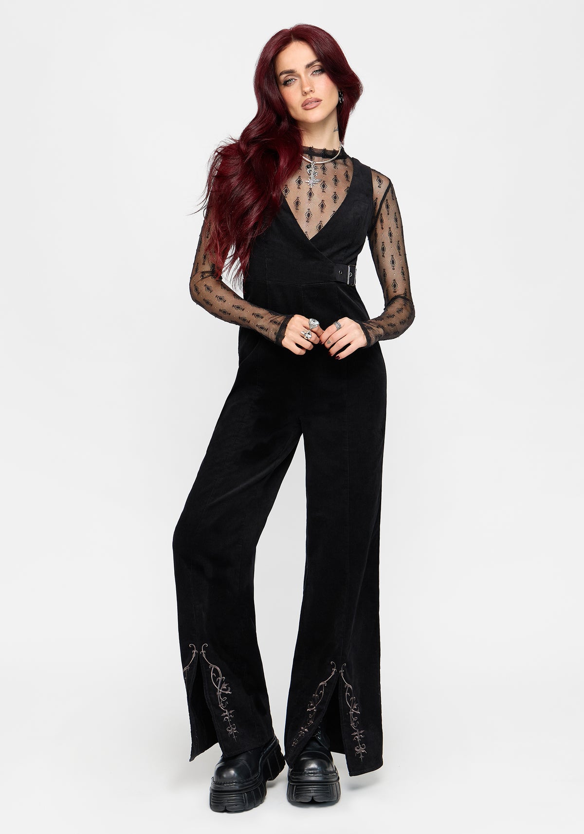 Rasque Buckle Fixed Wrap Wide Leg Jumpsuit