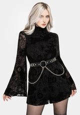 Ecliptic Flocked Chiffon High Neck Playsuit UK 6