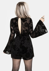 Ecliptic Flocked Chiffon High Neck Playsuit UK 6
