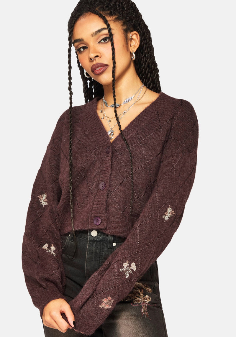 Maya Tile Embroidered Knit Cardigan