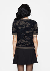 Myra Fluffy Short Sleeve Knit Top