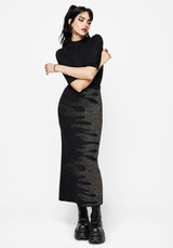 Kenna Flame Lurex Knit Maxi Skirt