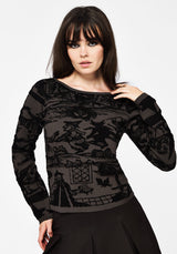 Diabolical Raised Jacquard Knit Jumper