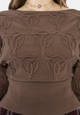 Covet Cotton-Blend Witches Knot Cable Knit Jumper