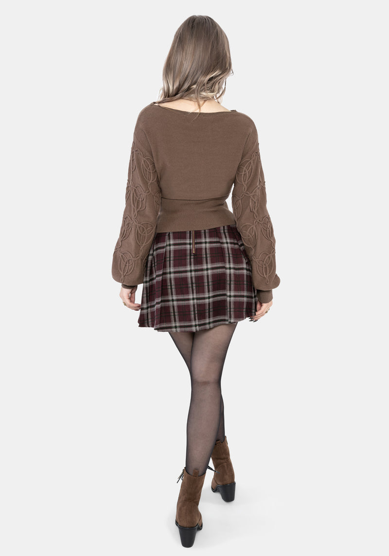 Covet Cotton-Blend Witches Knot Cable Knit Jumper